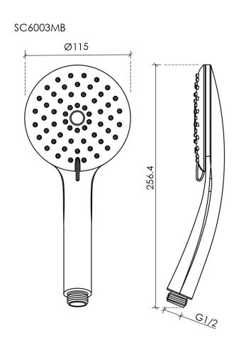 Душевая лейка Sancos Lotus SC6003MB цвет черный - фото 5